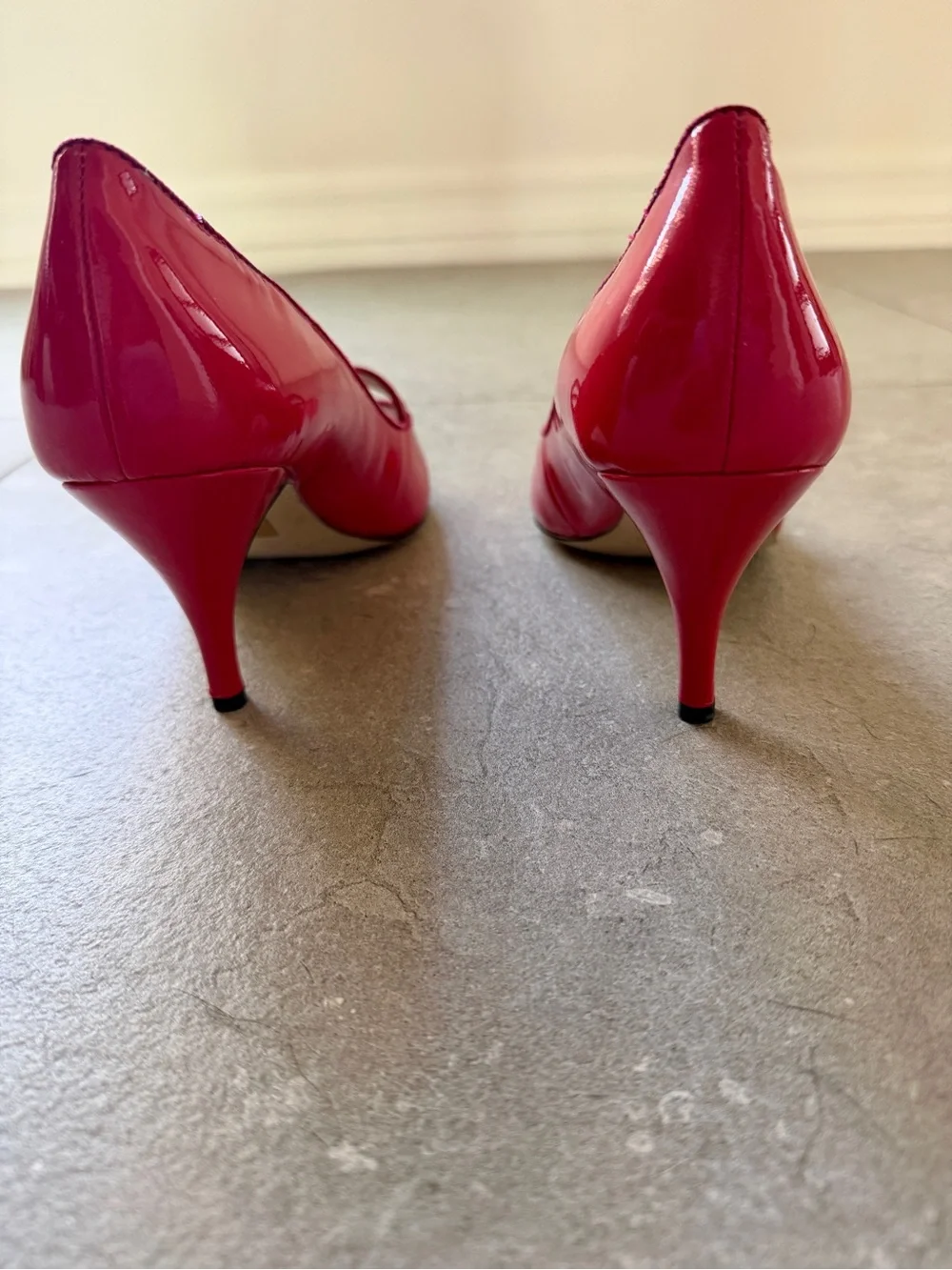 Miss Sixty Red Patent Leather Peep Toe Mary Jane Heels Size 40
